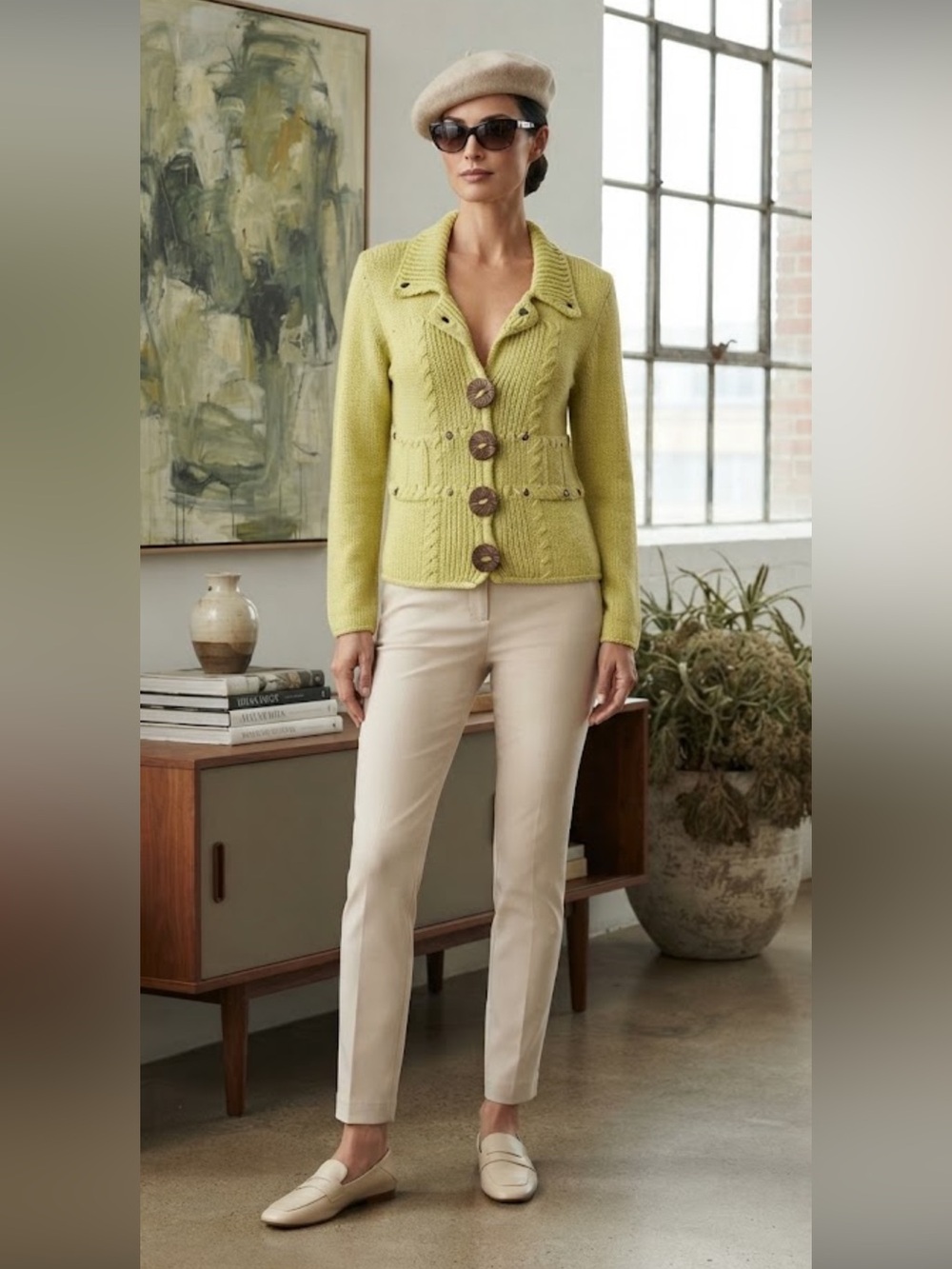 NWOT PURE Hand Knit 100% Cotton Button Cardigan